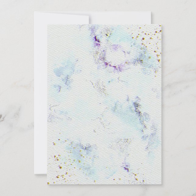 Blommig bröllopsinbjudan på akvarellpapper Tex Inbjudningar (Framsida)