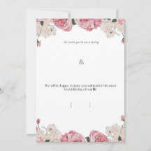 Blommig bröllopsinbjudningskort