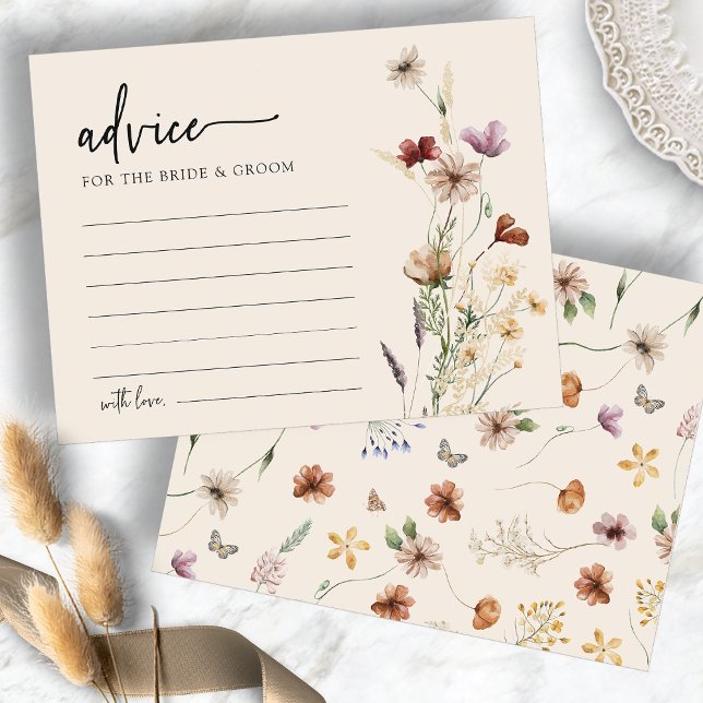 Blommig bröllopsrådkort (Floral Wedding Advice Card
)