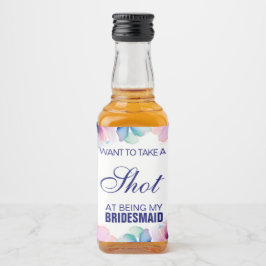 Blommig Brudtärna-förslag: Ta en Shot Spritflaskor Etikett