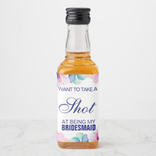 Blommig Brudtärna-förslag: Ta en Shot Spritflaskor Etikett