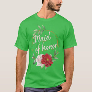 Blommig Brudtjänare Bröllop Bröllops Brud Shower T Shirt