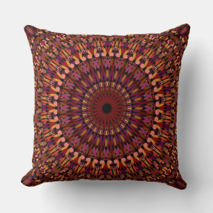 Blommig Brun Mandala-design Kudde