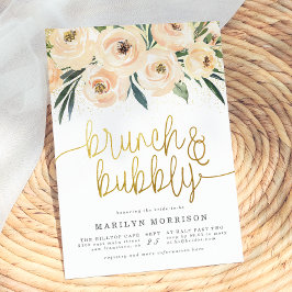 Blommig Brunch & Bubbly Bröllopsdusch Inbjudningar
