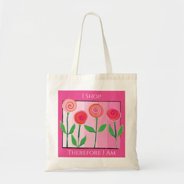 Blommig Budget Tote Bag för Shopping Tygkasse (Framsidan)
