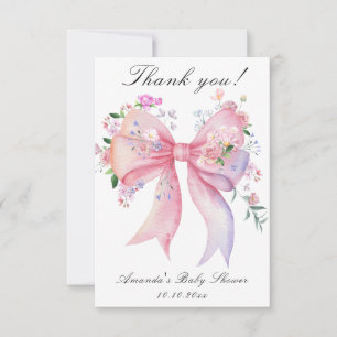 Blommig bukett blommor flicka baby shower tack kort