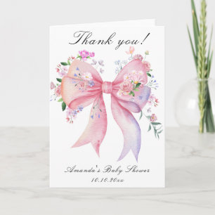 Blommig bukett blommor flicka baby shower tack kort