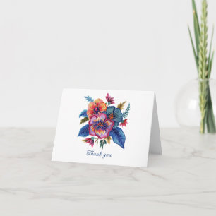 Blommig bukett falsk broderygarn design tack kort