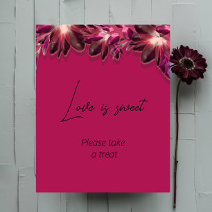 Blommig Burgundy kärlek är söt bröllopsdusch Poster