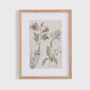 Blommig c, vintage barnkammare poster