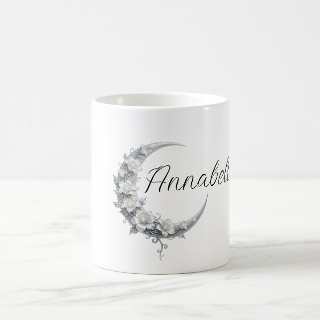 Blommig Celestial Personlig Mån Gudinna Namn Kaffemugg (Center)