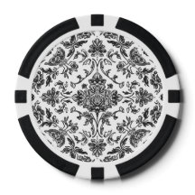 Blommig Chinoiserie Svart & Vitt Akvarell