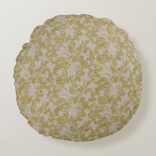 Blommig Chintz Silhuett-Chartreuse Rund Kudde