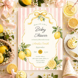 Blommig Citron Citrus Barnkalas Inbjudningar