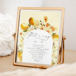 Blommig citron säg inte brud brudvisning affisch