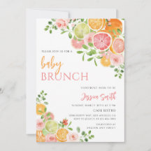 Blommig Citrus Baby Brunch Shower