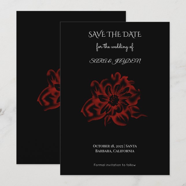 Blommig Clipart – Abstrakt Blomma Hem Dekor Design Spara Datumet (Fram/baksida)