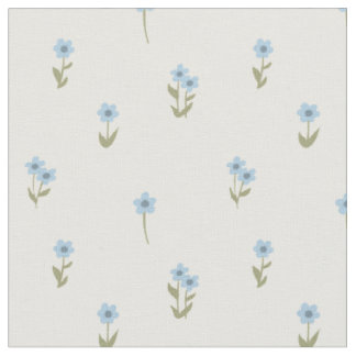 Blommig Cottagecore Boho Vildblomma Blå Tyg