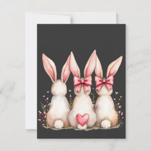 Blommig Cottontail Kanin Coquette Bow Kanin Påsk Anteckningskort