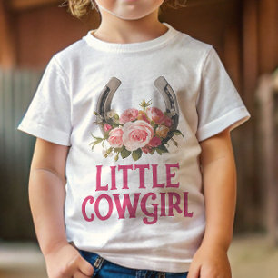 Blommig Cowgirl Baby Förlossningskungörelse T Shirt