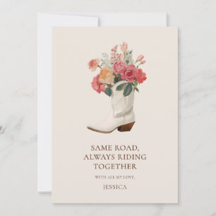 Blommig Cowgirl Stövel Western Bff Galentine's Day Julkort