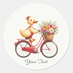 Blommig cykel-ankdekal runt klistermärke