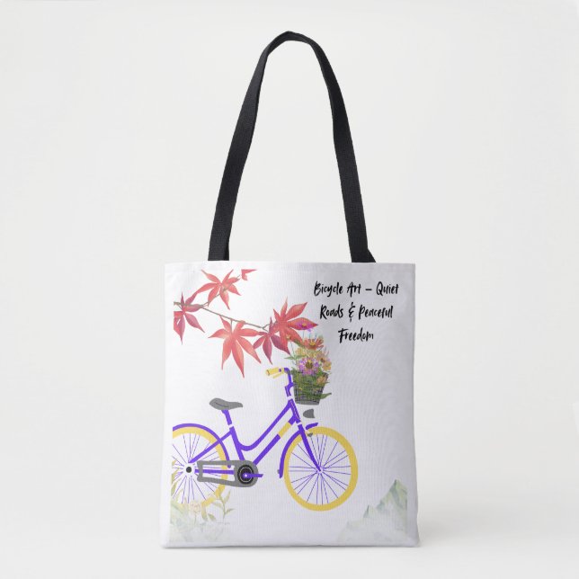 Blommig Cykel Motivationsdesign Tygkasse (Framsida)