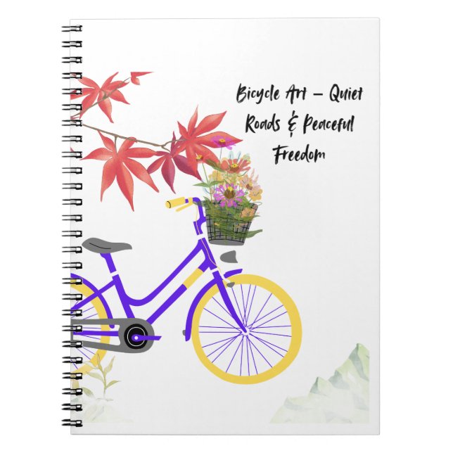 Blommig Cykel Motiverande Design Anteckningsbok (Framsidan)