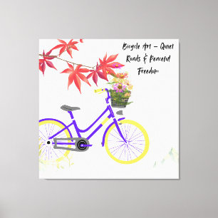 Blommig Cykel Motiverande Design Canvastryck