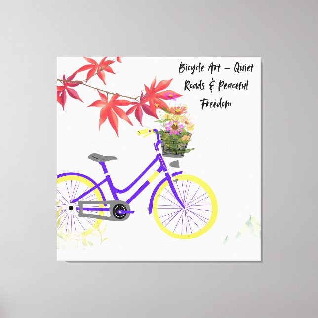 Blommig Cykel Motiverande Design Canvastryck (Framsida)