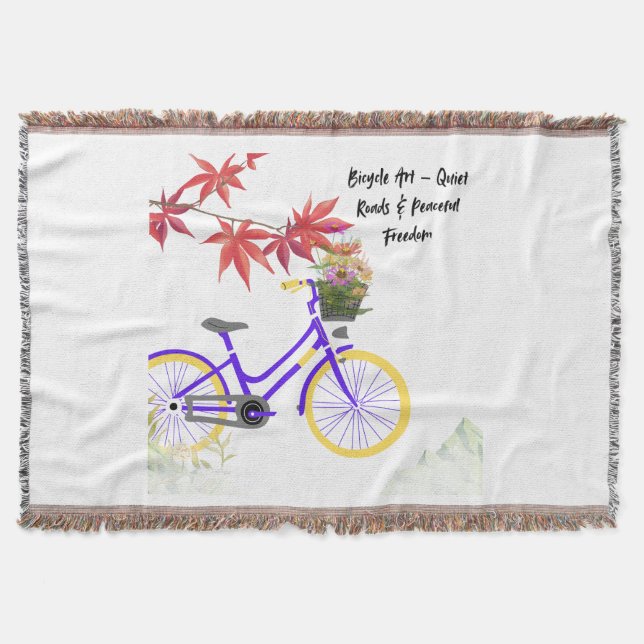 Blommig Cykel Motiverande Design Filt (Framsidan)