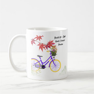 Blommig Cykel Motiverande Design Kaffemugg