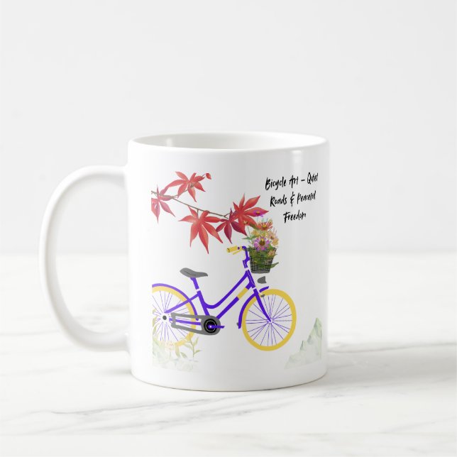Blommig Cykel Motiverande Design Kaffemugg (Vänster)