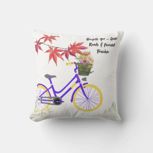 Blommig Cykel Motiverande Design Kudde