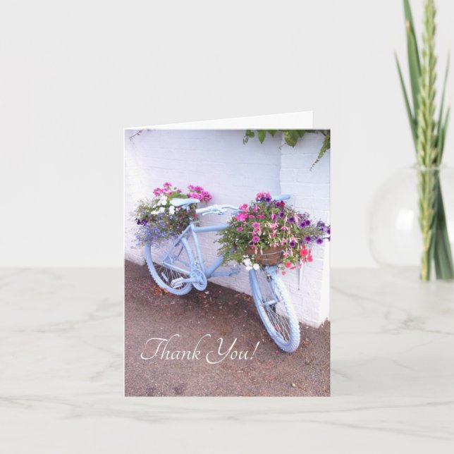 Blommig Cykel Tack Kort (Framsida)