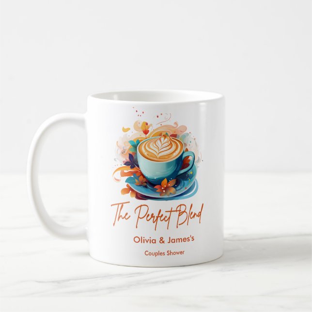 Blommig Den Perfekta Blandningen Bröllop Par Bröll Kaffemugg (Vänster)