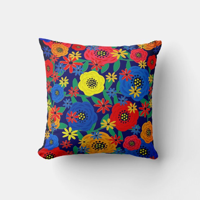 Blommig design 31218 kudde (Framsida)