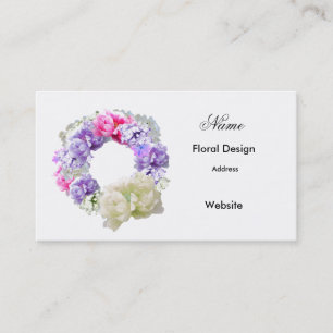 Blommig design Blomsterkrans Affärskort Visitkort
