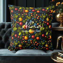 Blommig design i Khokhlomastil Dekorativ kudde