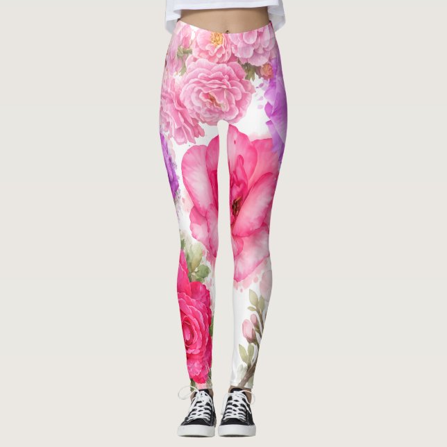 Blommig design Leggings (Framsida)
