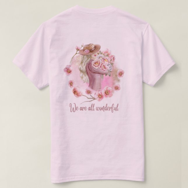 Blommig design t-shirt för tjejer (Design baksida)