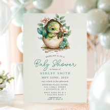 Blommig dinosaurieägg baby shower