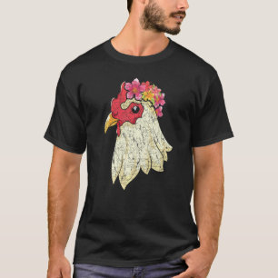 Blommig Djur Gård Djur Bonde Fågel Blomma Chic T Shirt