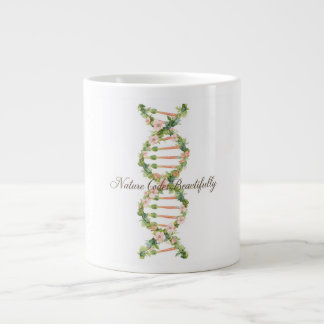 Blommig DNA-spiral Vattenfärgskonst Jumbo Mugg