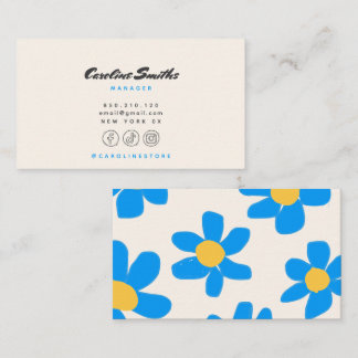 Blommig Doodle retro visitkort