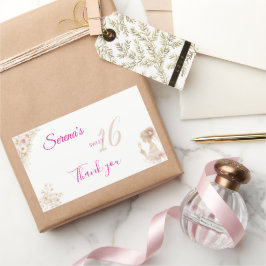 Blommig Drömmig Mjuk Sweet 16 Födelsedagspresent T Rektangulärt Klistermärke