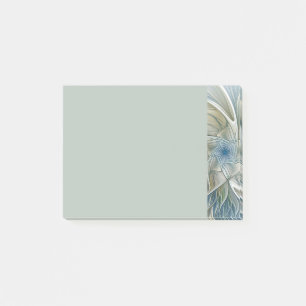Blommig drömmönster Abstrakt blå khaki fraktal Post-it Block