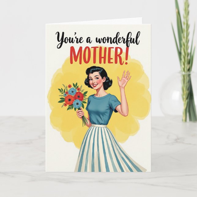 Blommig Du Är Ett Superbra Mamma Kort (Framsida)