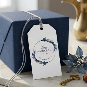 Blommig Eid Mubarak presentetikett Elegant islamis