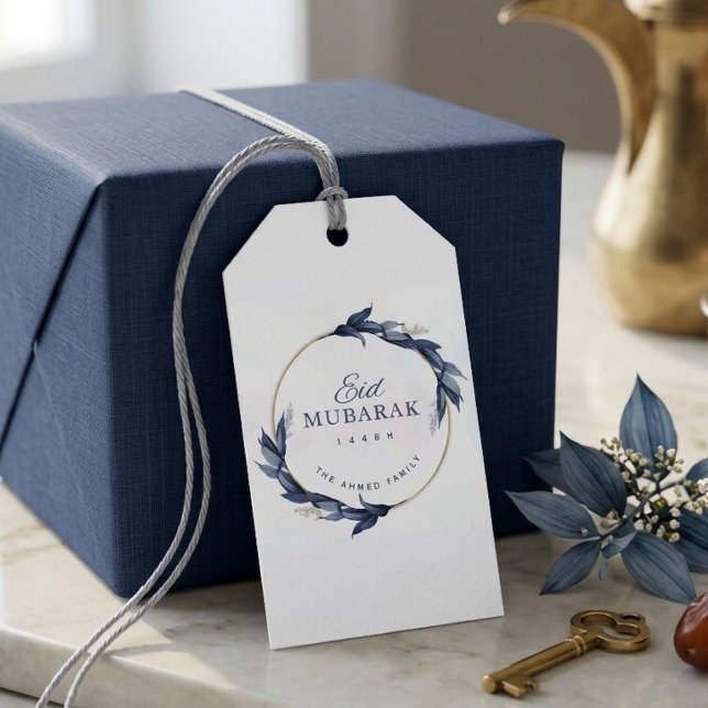 Blommig Eid Mubarak presentetikett Elegant islamis (Skapare uppladdad)